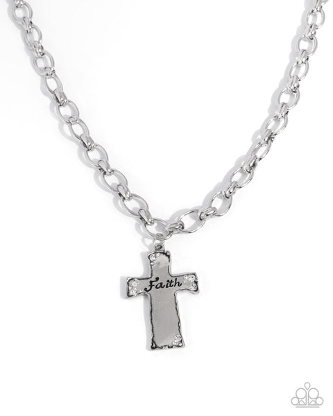 COMING SOON Paparazzi Faithful Flair - White Cross Necklace
