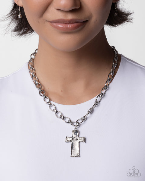 COMING SOON Paparazzi Faithful Flair - White Cross Necklace