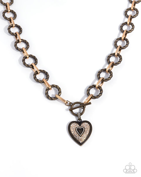 Paparazzi MVP Matchmaker - Brass Heart Necklace