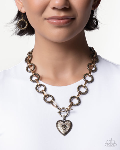 Paparazzi MVP Matchmaker - Brass Heart Necklace