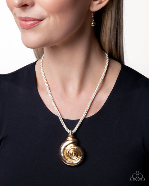 COMING SOON Paparazzi Coastal Chance - Gold Seashell Necklace