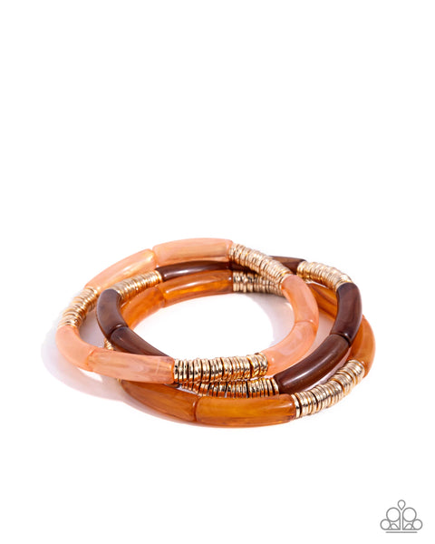Paparazzi Cheerful Comeback - Orange Bracelet