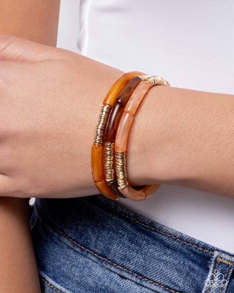 Paparazzi Cheerful Comeback - Orange Bracelet