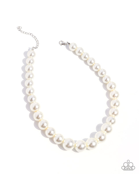 Paparazzi Eternal Empire Pearl - White Necklace