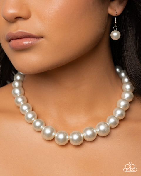 Paparazzi Eternal Empire Pearl - White Necklace