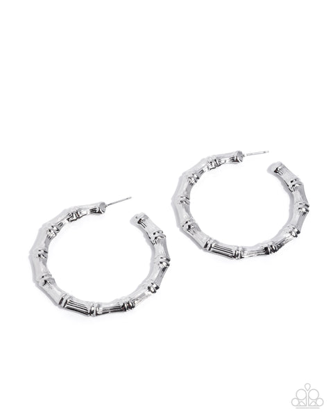 COMING SOON Paparazzi Custom Confidence Bamboo- Silver Hoop Earrings