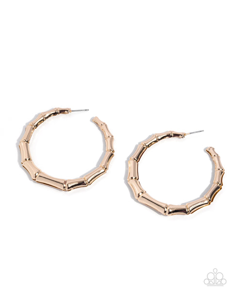 COMING SOON Paparazzi Tailored Tribute Bamboo Earrings Gold