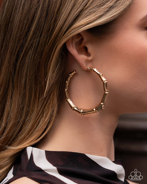 COMING SOON Paparazzi Tailored Tribute Bamboo Earrings Gold