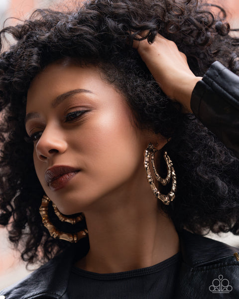 COMING SOON Paparazzi Tabloid Tiers - Gold Hoop Earrings