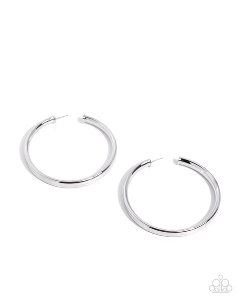 Paparazzi Sleek Staple - Silver Hoop Earrings