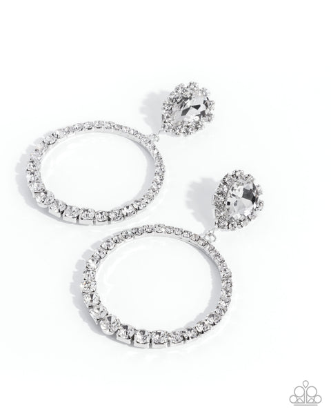 COMING SOON Paparazzi 
Palatial Polish - White Earrings