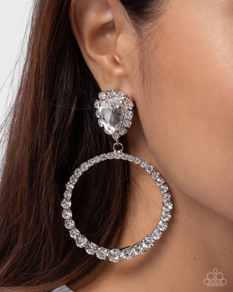 COMING SOON Paparazzi 
Palatial Polish - White Earrings