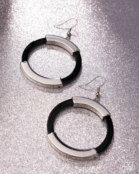 Paparazzi Socialite Sway - Black Earrings
