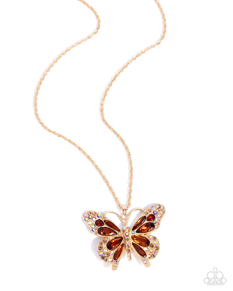 COMING SOON Paparazzi Soaring Shanty - Brown Butterfly Necklace