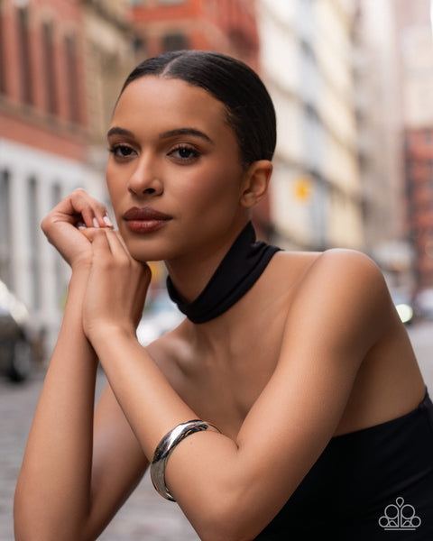 COMING SOON Paparazzi 
Sleek Shanty - Silver Bangle Bracelet