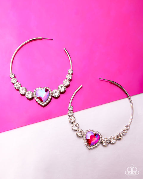 COMING SOON Paparazzi Courting Confidence Earrings & Valentines Vibe - Heart Choker Necklace - UV Pink Set