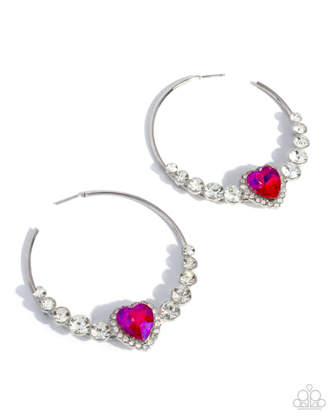 COMING SOON Paparazzi Courting Confidence Earrings & Valentines Vibe - Heart Choker Necklace - UV Pink Set
