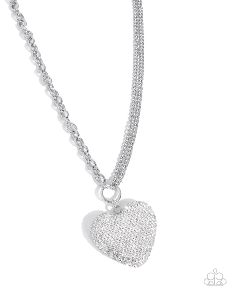 Paparazzi Refined Romeo - White Heart Necklace