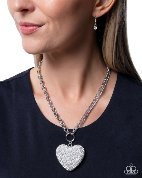 Paparazzi Refined Romeo - White Heart Necklace
