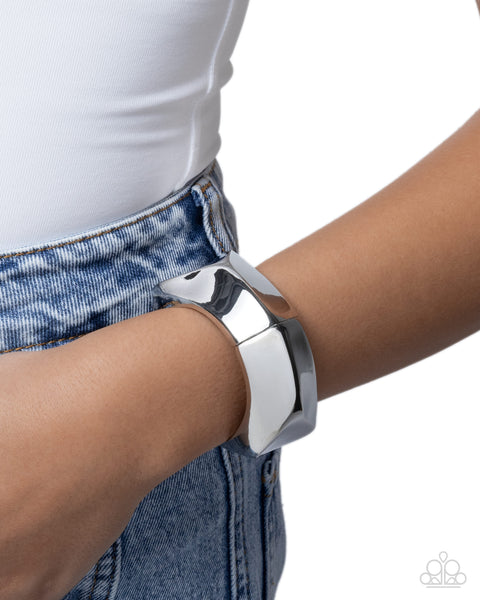 COMING SOON Paparazzi 
Robust Reveal - Silver Cuff Bracelet