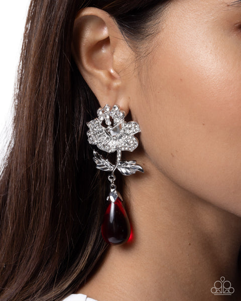 Paparazzi Flourishing Fringe - Red Earrings