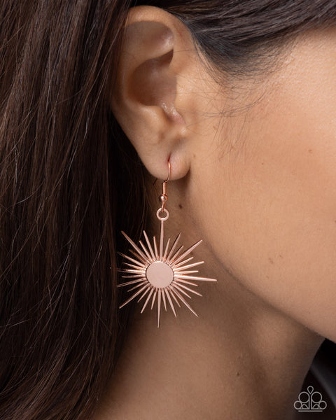 Paparazzi Confident Companion Cuff Bracelet & Stella Sense Earring Copper Set