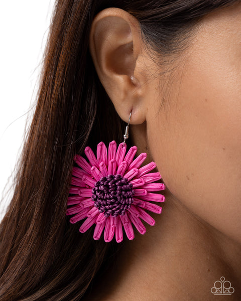 COMING SOON Paparazzi Crafted Color - Pink Flower Earrings