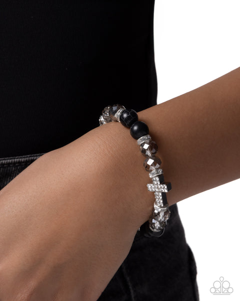 COMING SOON Paparazzi 
Celestial Crush Cross Black Bracelet