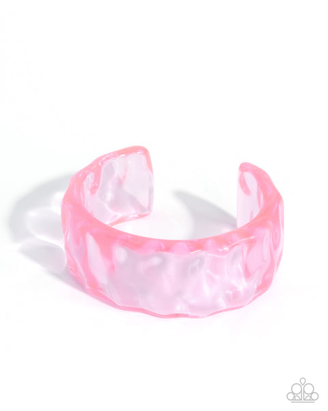 Paparazzi Adorable Andante - Pink Acrylic Cuff Bracelet