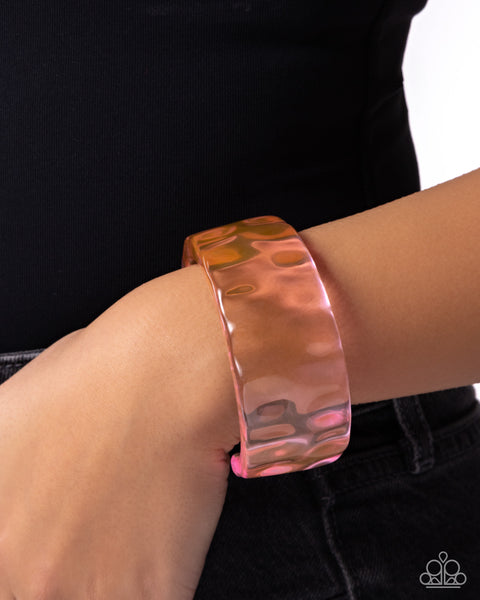 Paparazzi Adorable Andante - Pink Acrylic Cuff Bracelet