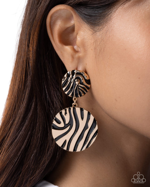 COMING SOON Paparazzi Sophisticated Stripes - Black Zebra Earrings