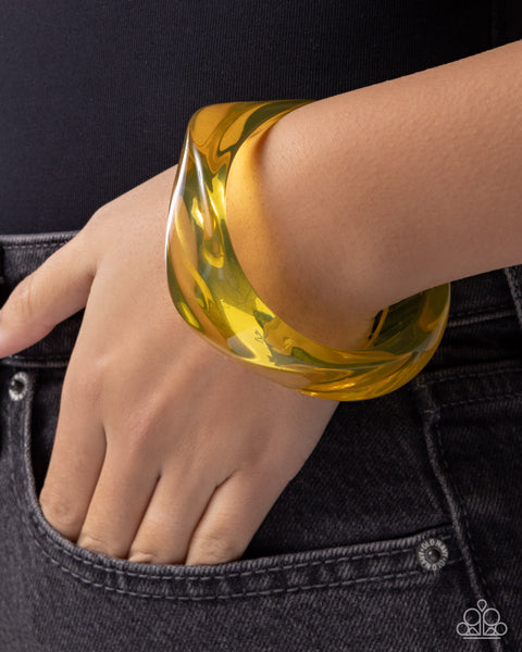 COMING SOON Paparazzi Affixed Allegro - Yellow Bangle Bracelet