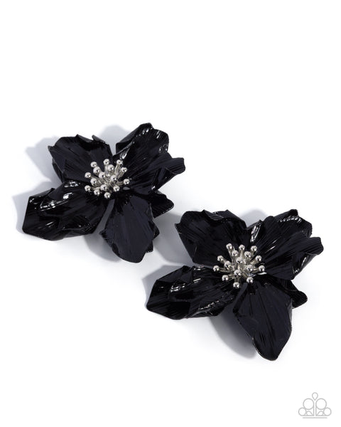 Coming Soon Paparazzi 
Buoyant Blooms - Black Earrings