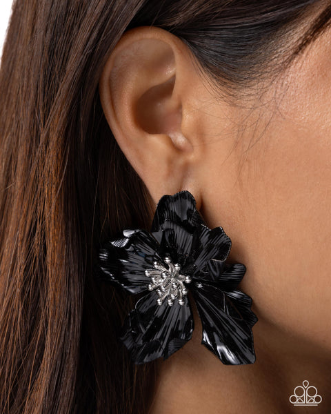 Coming Soon Paparazzi 
Buoyant Blooms - Black Earrings