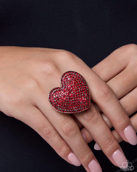 Coming Soon Paparazzi Reliable Romance Heart - Red Ring