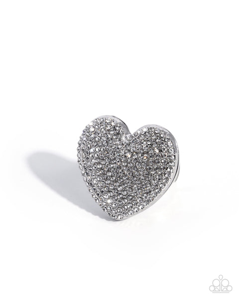 Paparazzi Reliable Romance Heart- White Ring