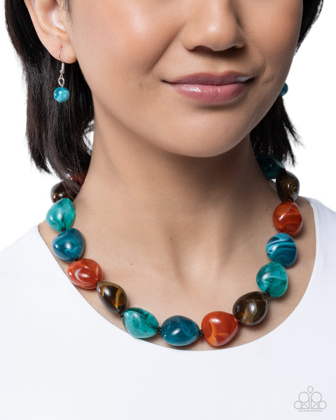 Paparazzi Colorful Contact - Blue Necklace