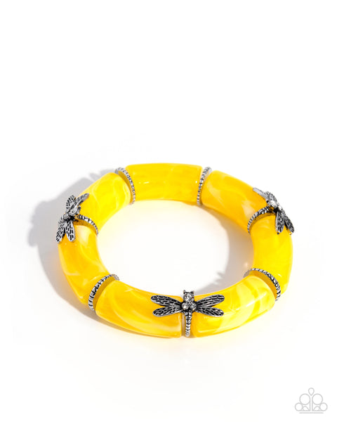 COMING SOON Paparazzi Delicate Dragonfly - Yellow Bracelet