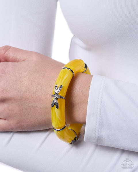 COMING SOON Paparazzi Delicate Dragonfly - Yellow Bracelet