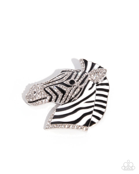 Paparazzi Zebra Pen - Black Brooch