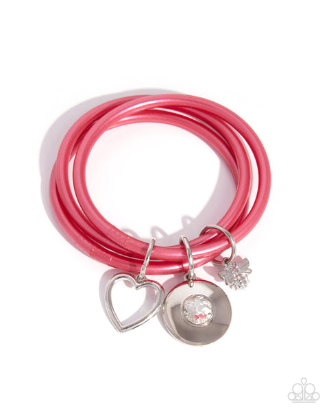COMING SOON Paparazzi Bewitching Bee Bracelet & Mesmerizing Melody Heart Earrings- Pink Set