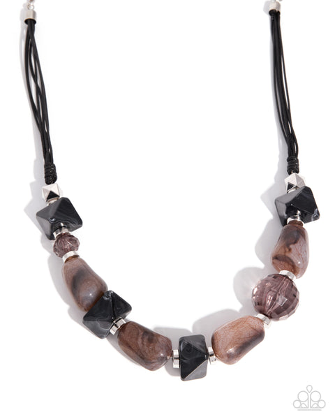 COMING SOON Paparazzi Textured Timeline - Black Necklace