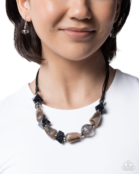COMING SOON Paparazzi Textured Timeline - Black Necklace