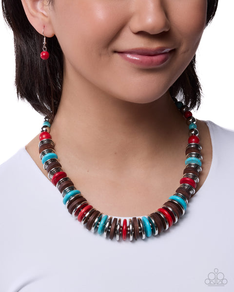 COMING SOON Paparazzi 
Rustic Release - Red Necklace