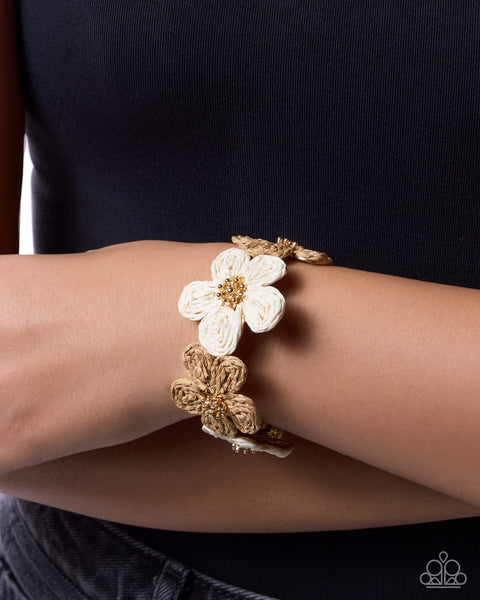 Paparazzi Rustic Raffia - Brown Cuff Bracelet