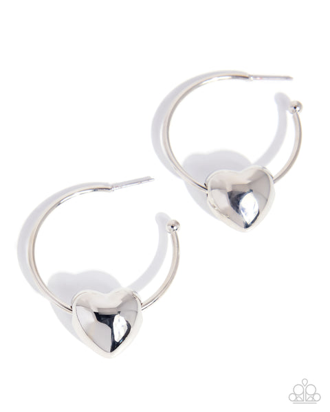 COMING SOON Paparazzi 
Fond Feature - Silver Heart Earrings