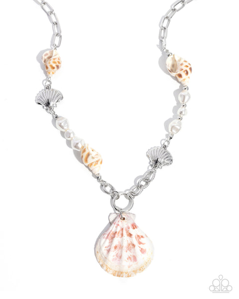 Paparazzi Stable Shells - White Necklace