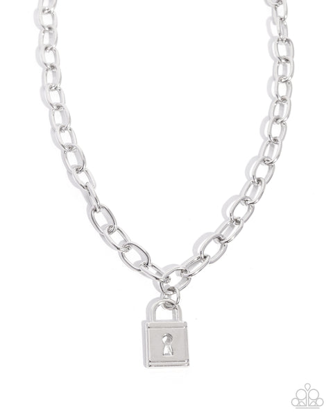 Paparazzi Leading Lock - Silver Necklace