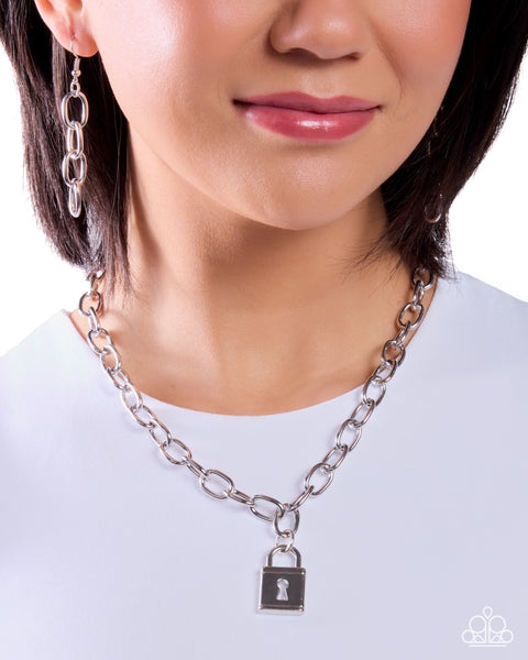 Paparazzi Leading Lock - Silver Necklace