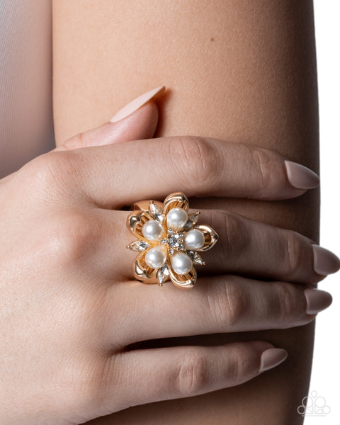 COMING SOON Paparazzi Giving Glitz Pearl - Gold Ring